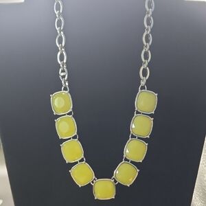 Lia Sophia Elegant Silver‎ and Yellow/Green Necklace